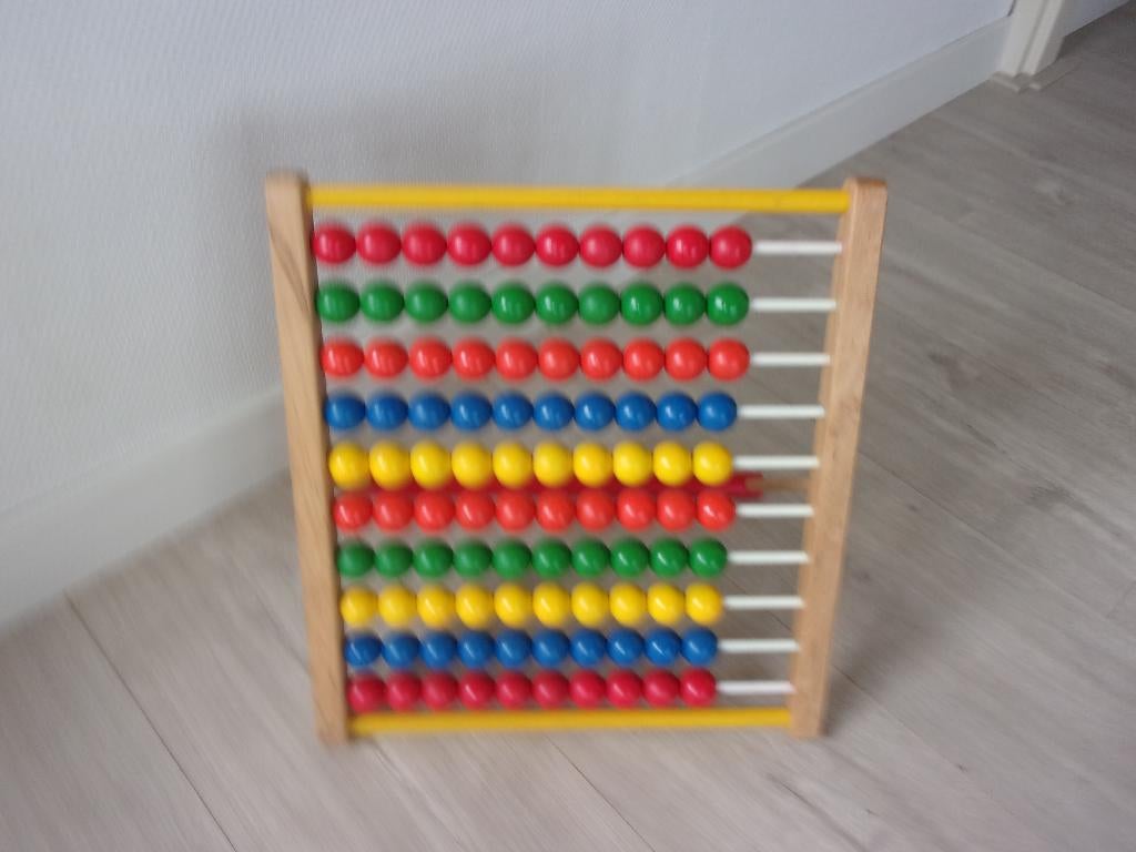 Oud Houten TELRAAM met Grote Kralen, Ophalen of Verzenden, Gebruikt, Rekenen