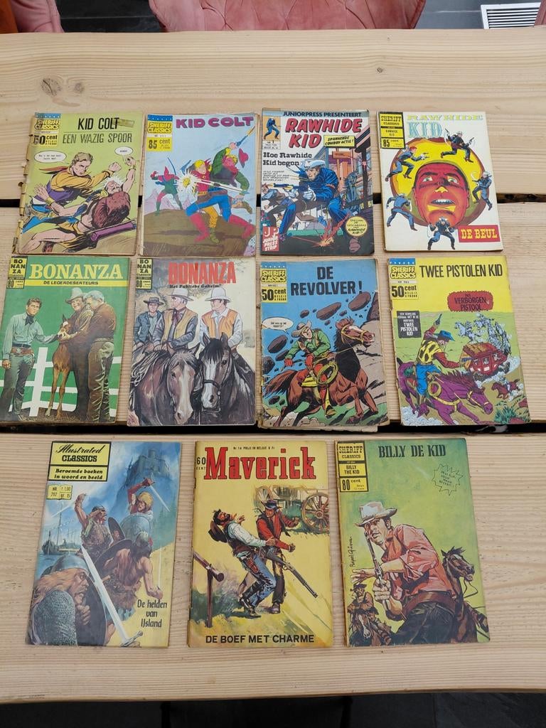 Collectie Western Stripboeken: Kid Colt, Bonanza, ed., Boeken, Meerdere stripboeken, Ophalen, Gelezen
