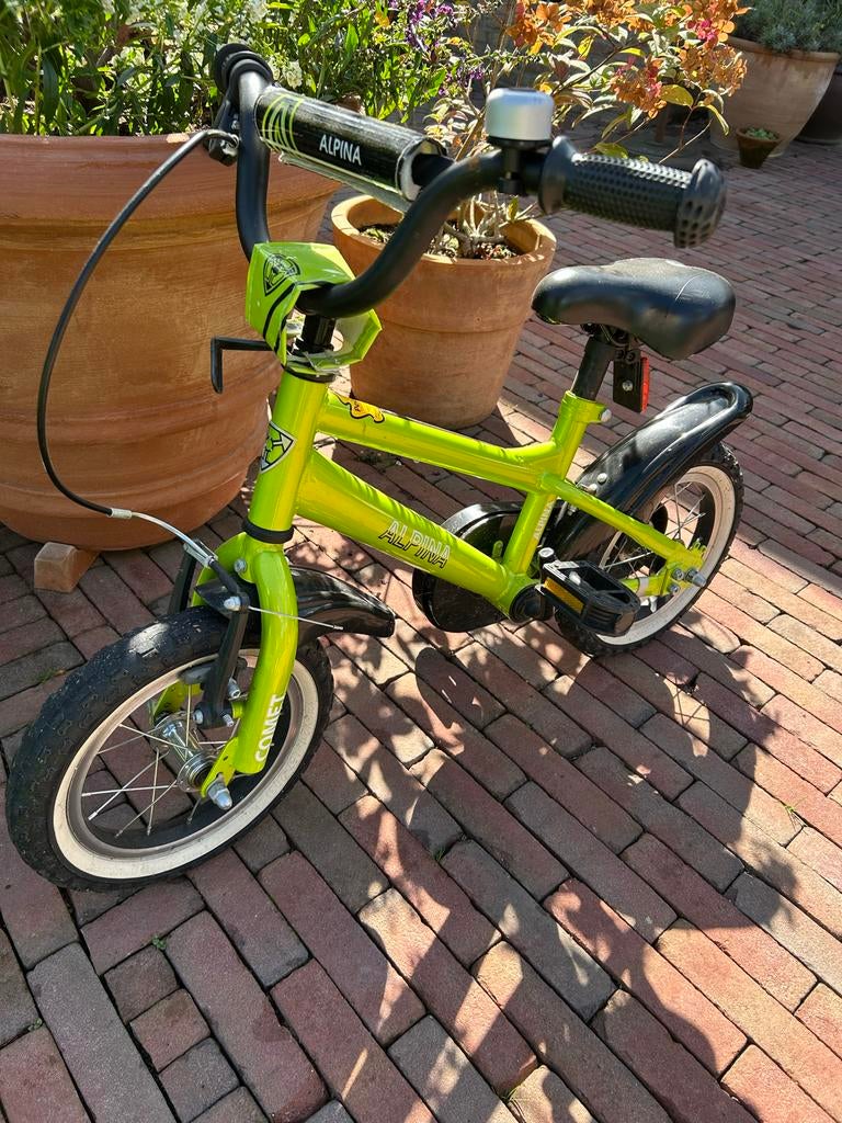 Alpina Comet kinderfiets 12 inch - Groen, Fietsen en Brommers, Fietsen | Kinderfietsjes, Ophalen, Gebruikt, Minder dan 16 inch