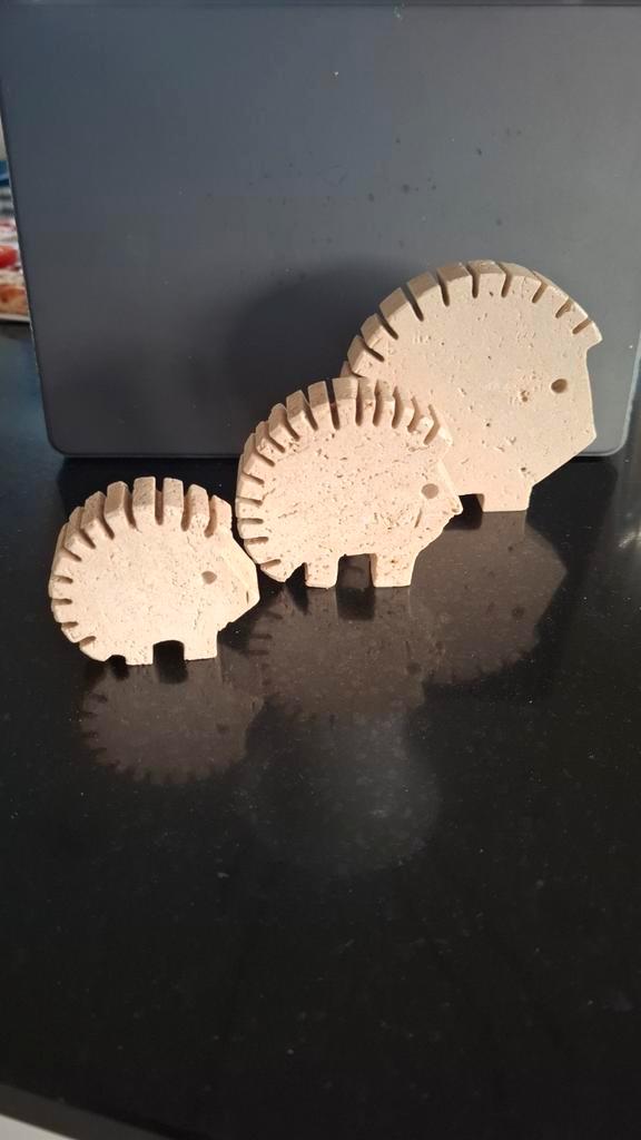 3 x Vintage Fratelli Mannelli Egel Travertijn Italy  '70s, Antiek en Kunst, Kunst | Designobjecten, Ophalen of Verzenden