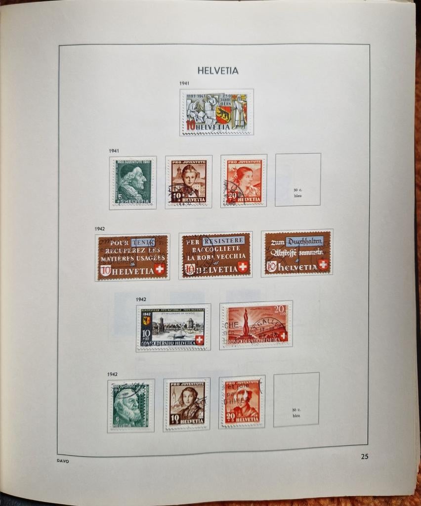 Deel 2 Davo album Zwitserland 1843-1986 postfr-ongebr-gest, Ophalen of Verzenden, Buitenland