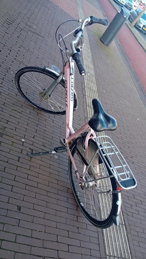 Gazelle Damesfiets - Lichtroze met bagagedrager, Ophalen