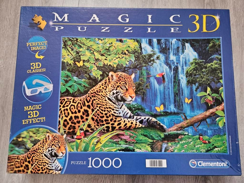 Magic 3D Jaguar puzzel  1000 stukjes, Ophalen of Verzenden, 500 t/m 1500 stukjes