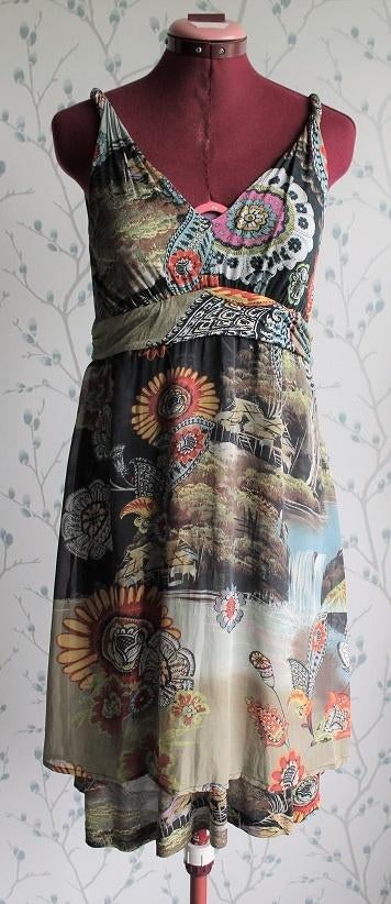 CHACOK Prachtige Print, Dubbel Jurkje maat 2= M=38/40, Maat 38/40 (M), Ophalen of Verzenden, Zo goed als nieuw, Boven de knie