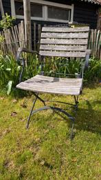 6 Franse inklapbare tuinstoelen van teakhout, Ophalen, Gebruikt, Teakhout, Inklapbaar