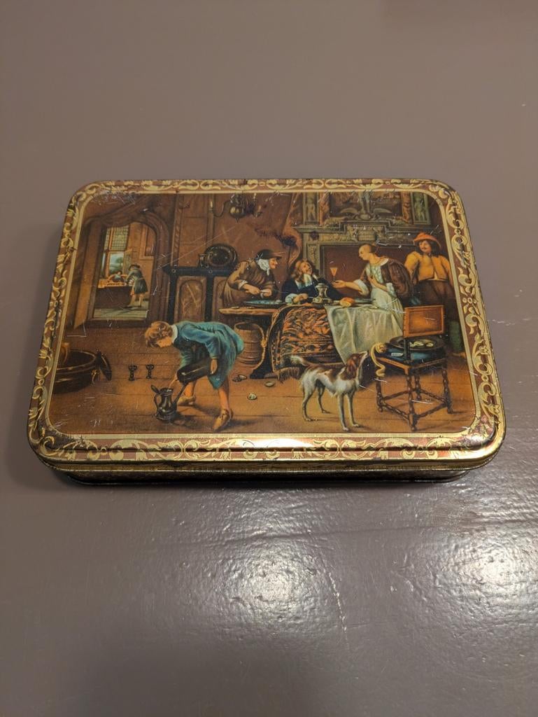 Oud brocante biscuit blik "Patria Biscuits", Verzamelen, Blikken, Ophalen, Gebruikt, Overige