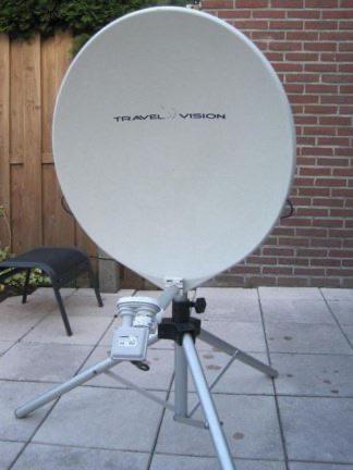 Travel Vision R6 duo compleet met Denson receiver, Audio, Tv en Foto, Schotelantennes, Ophalen, Gebruikt, (Schotel)antenne, Overige merken