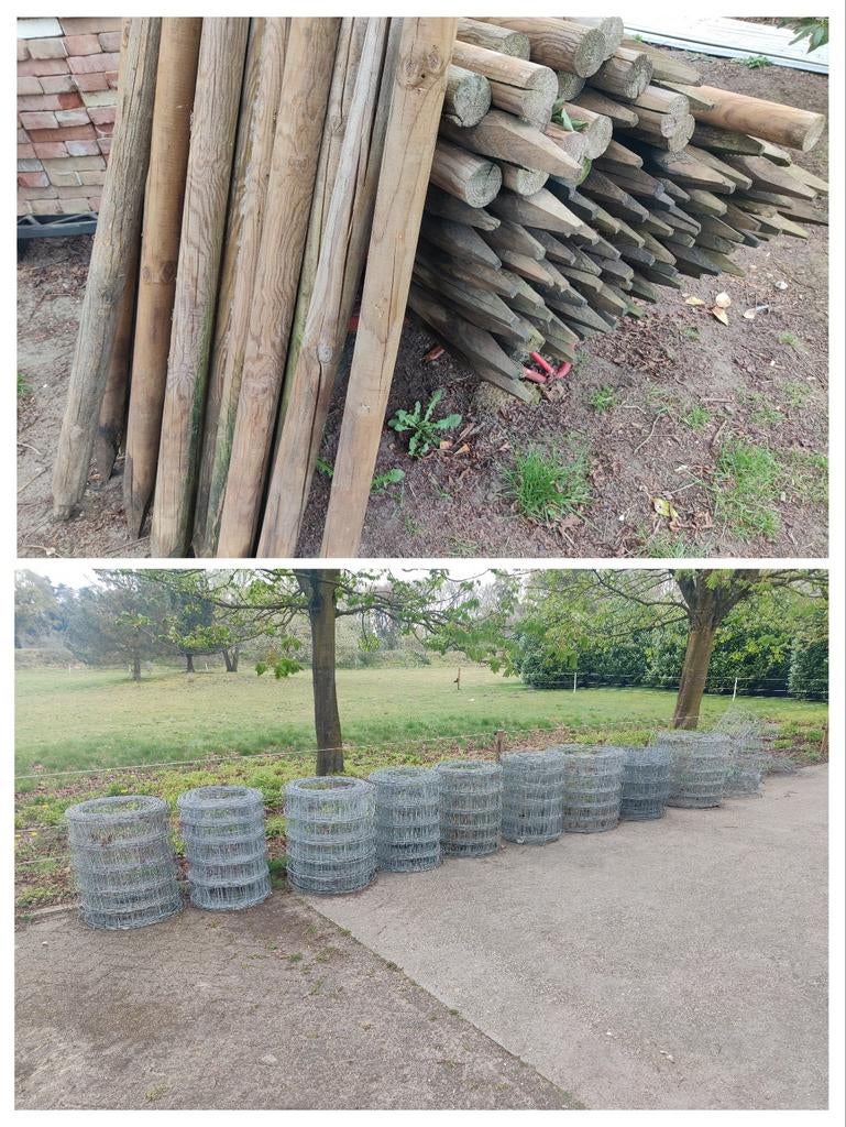 Afrastering Schapengaas 450 meter Weidepalen Gaas, Ophalen, Gebruikt, IJzer, Gaashekwerk