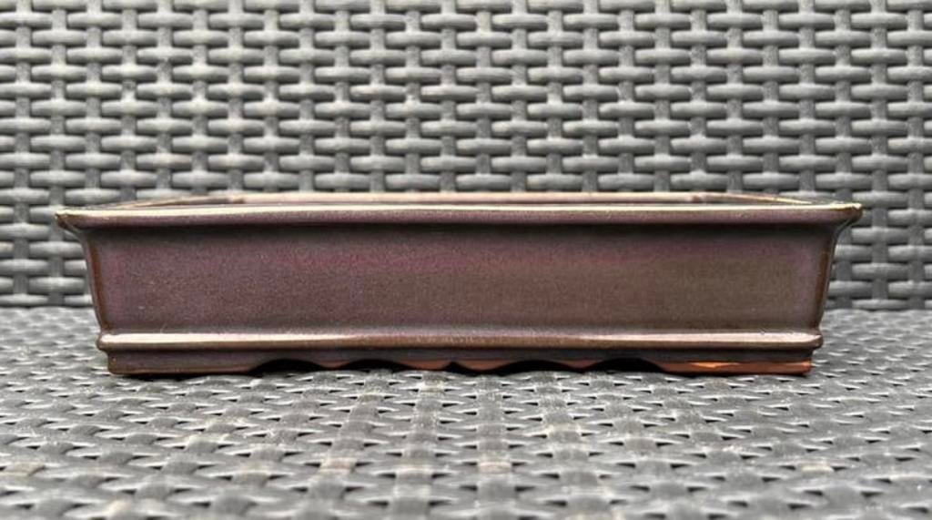 Bonsai schaal lila-groen gemerkt aardewerk 25,7x19,5x5,5, Tuin en Terras, Bloempotten, Ophalen of Verzenden, Zo goed als nieuw