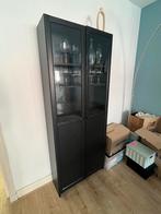 IKEA Vitrinekast BILLY / OXBERG Zwart, Huis en Inrichting, Kasten | Vitrinekasten, Ophalen, Gebruikt, 200 cm of meer, 50 tot 100 cm