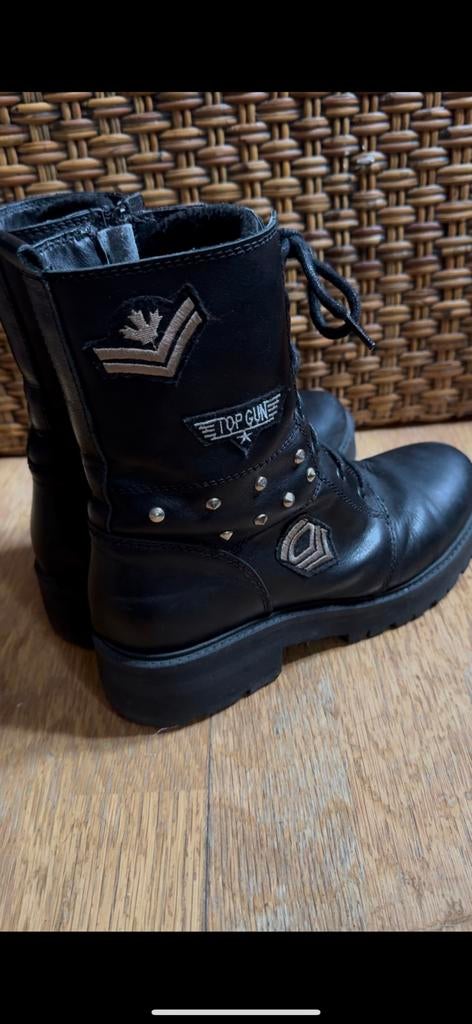 Stoere boots army 39 veterboots met rits zwart applicatie, Ophalen, Zo goed als nieuw, Zwart