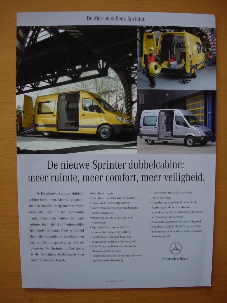 Mercedes Sprinter Dubbelcabine Folder 2007, Boeken, Zo goed als nieuw, Mercedes-Benz, Mercedes, Ophalen of Verzenden