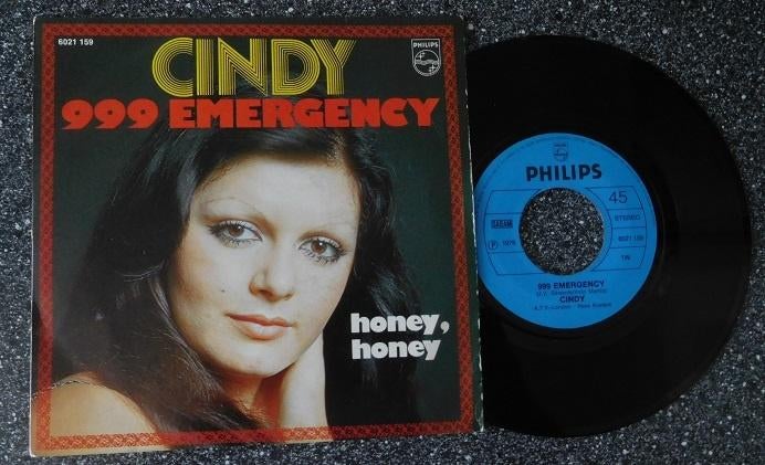 Cindy - 999 emergency (vanaf € 1,50), Cd's en Dvd's, Vinyl | Nederlandstalig, Ophalen of Verzenden, Zo goed als nieuw, 7 inch