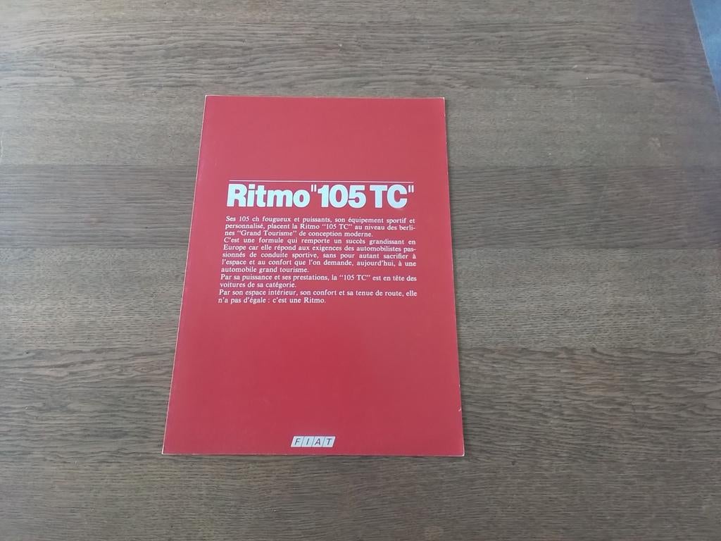 Folder Fiat Ritmo 105 TC fr, Ophalen of Verzenden, Overige merken