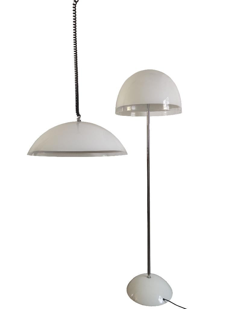 Geweldige zeldzame vintage Guzzini design Baobab vloerlamp, Ophalen, Gebruikt, Metaal, 150 tot 200 cm
