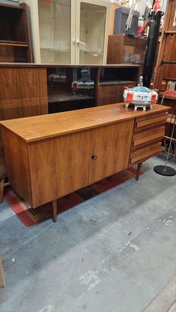 Vintage dressoir sideboard met lades mid century, Gebruikt, ,, Ophalen of Verzenden, ,
