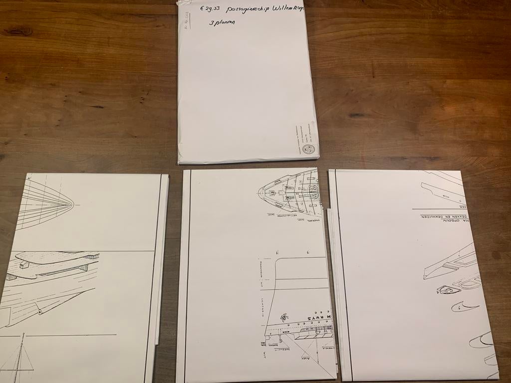 Modelbouwtekeningen Passagiersschip Willem Ruys (3 stuks), Overige merken, Gebruikt, 1:50 of kleiner, Overige typen