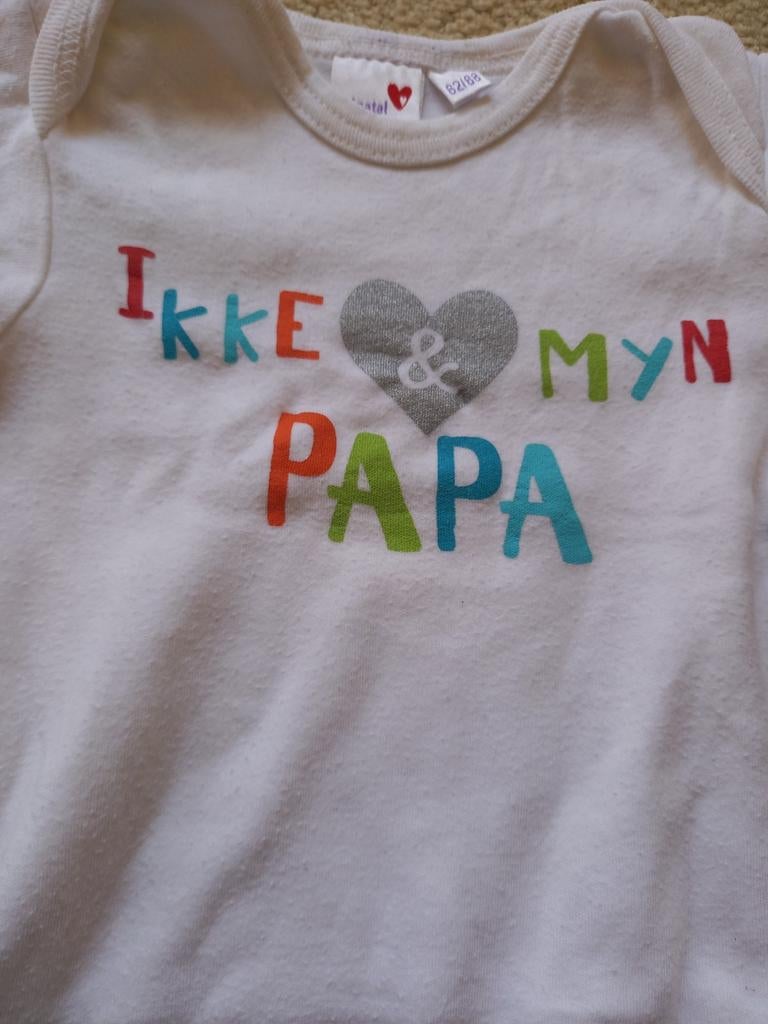 Rompertje Prenatal Ikke & Mijn Papa maat 62/68, Kinderen en Baby's, Babykleding | Maat 62, Ophalen of Verzenden, Zo goed als nieuw