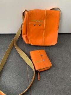 Esprit schouder Tas en portemonnee dames Vintage € 15,00, Ophalen of Verzenden, Zo goed als nieuw, Oranje, Schoudertasje