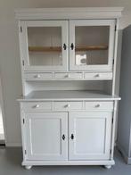 Brocante Grenen Buffetkast - Wit, Huis en Inrichting, Kasten | Buffetkasten, Ophalen, Gebruikt, 100 tot 150 cm, Met lade(s)