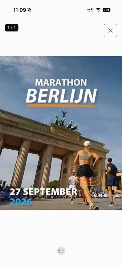 GEZOCHT: TICKET BERLIJN MARATHON, Eén persoon, Ticket of Toegangskaart