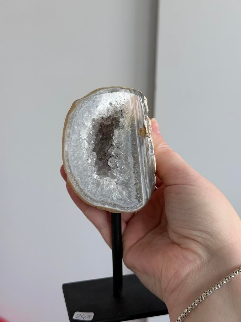 Agaat op standaard, Verzamelen, Mineralen en Fossielen, Ophalen of Verzenden