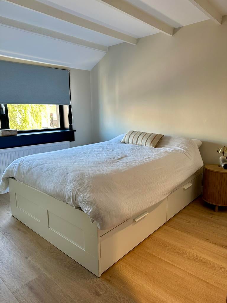 Brimnes bed Ikea 140 x 200, Ophalen, Zo goed als nieuw, Tweepersoons