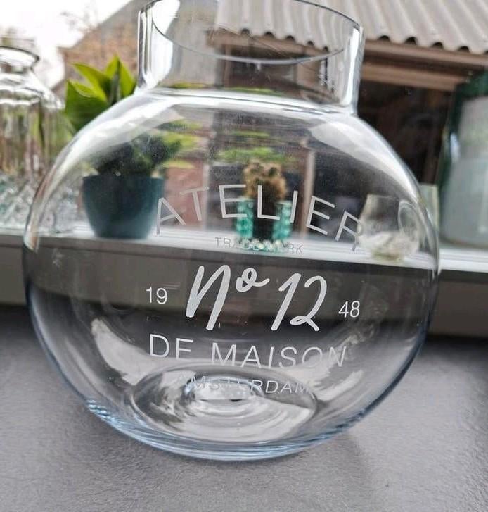 Atelier No 12 Vaas Riviera Maison, Gebruikt, Overige kleuren, Ophalen of Verzenden, Glas