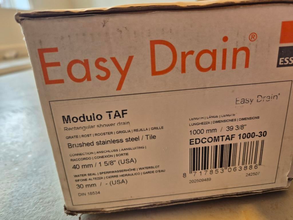 Easy Drain douche afvoer 1000mm, Ophalen, Afvoer, Nieuw, Rvs