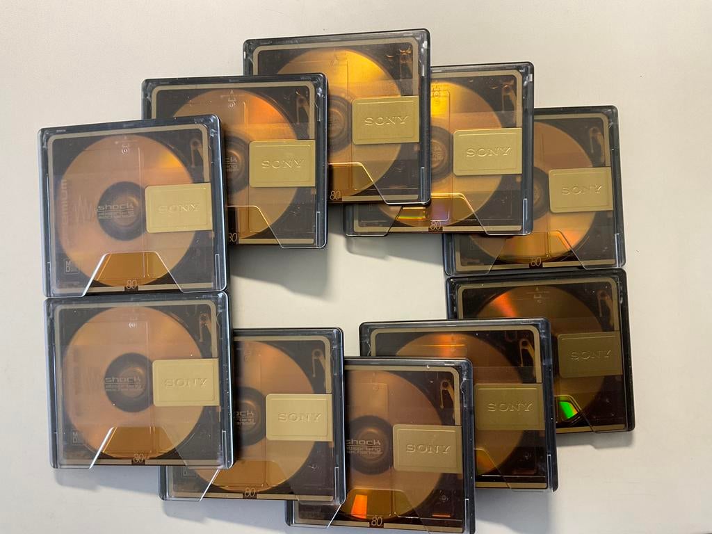 Minidisc’s. SONY PREMIUM GOLD. 10x als nieuw. 80 minuten, Ophalen of Verzenden