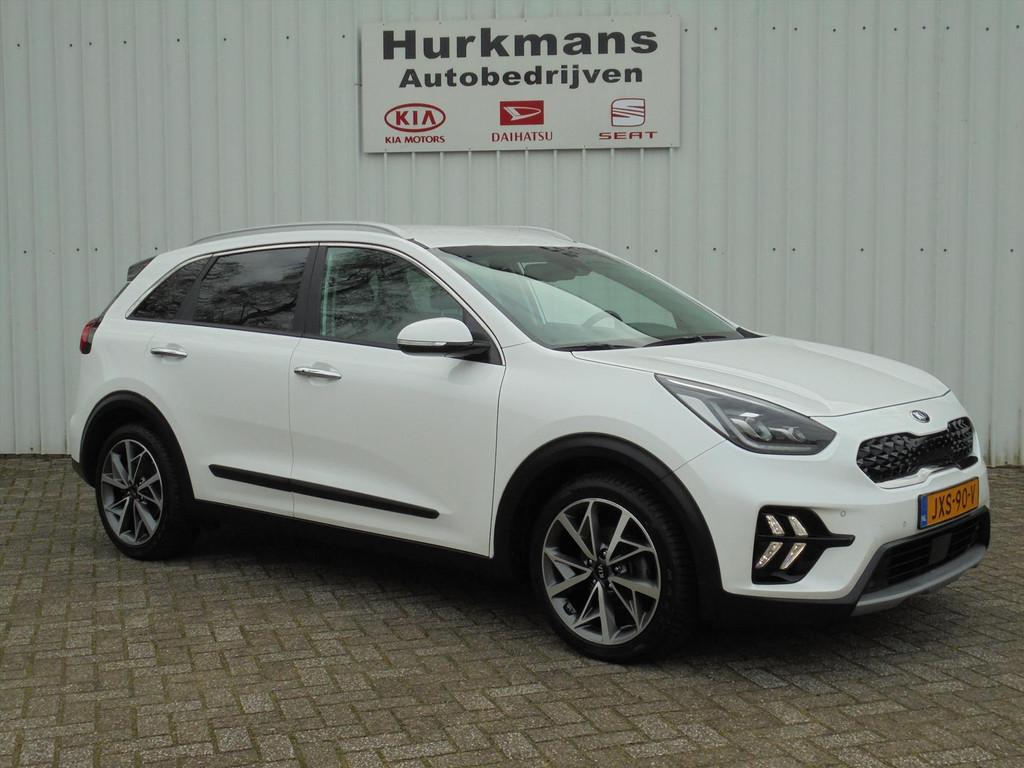 Kia Niro 1.6 GDi HYBRIDE AUTOMAAT DYNAMICPLUSLINE, Automaat, Gebruikt, Leder en Stof, Wit