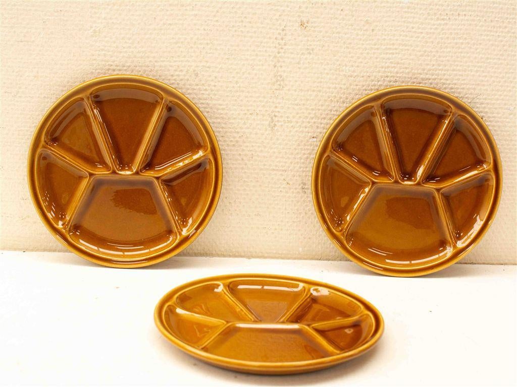 3 Vintage Fondue borden 38578
