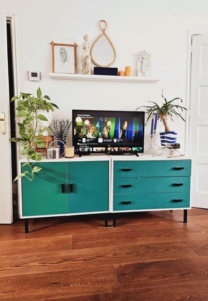 Vintage jaren 70 kastjes, Huis en Inrichting, Kasten | Dressoirs, Ophalen, Gebruikt, 150 tot 200 cm, Met deur(en)