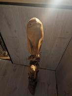 Handgesneden houten dolfijn beeld - Decoratie, Ophalen of Verzenden