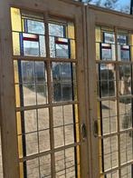 Set schuif / en-suite deuren met glas in lood 213x133cm., Ophalen of Verzenden