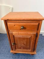 Geloogd grenen nachtkastje., Ophalen, Gebruikt, Minder dan 45 cm, 55 tot 70 cm