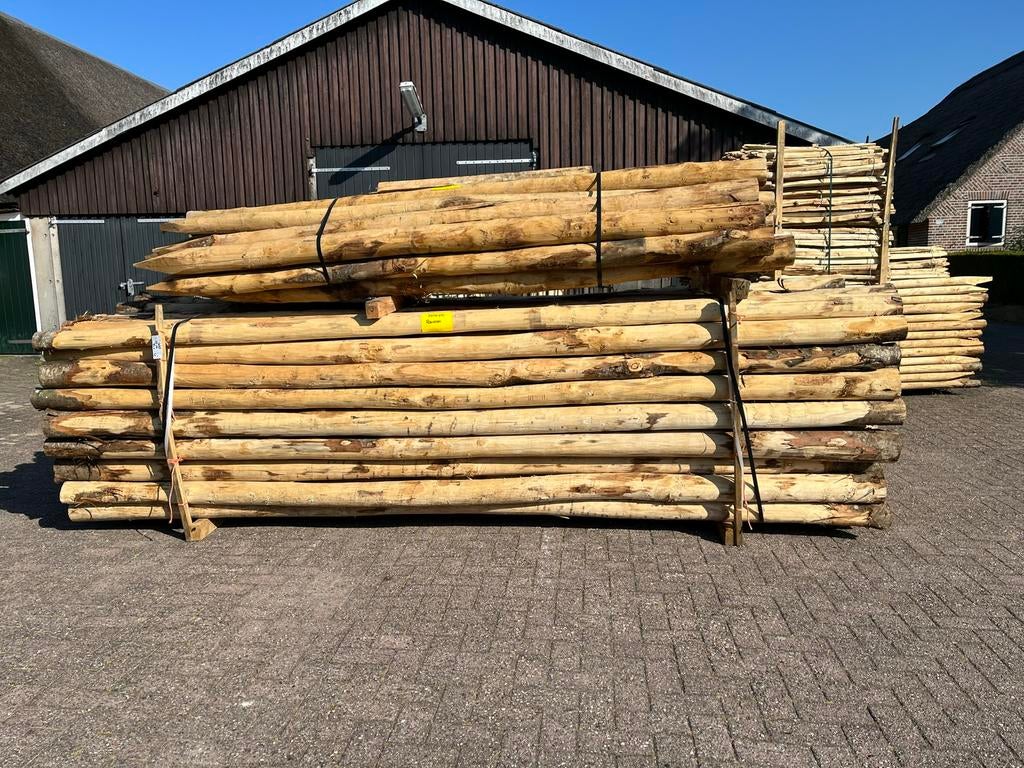 Zonnedoekpaal schaduwdoekpaal Kastanjehout lange paal, Ophalen of Verzenden, Nieuw, Palen