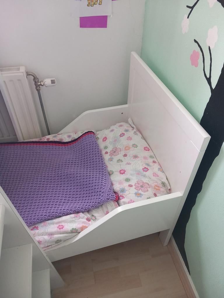 Peuterbed wit, Ophalen, Gebruikt, 70 tot 85 cm, 140 tot 160 cm