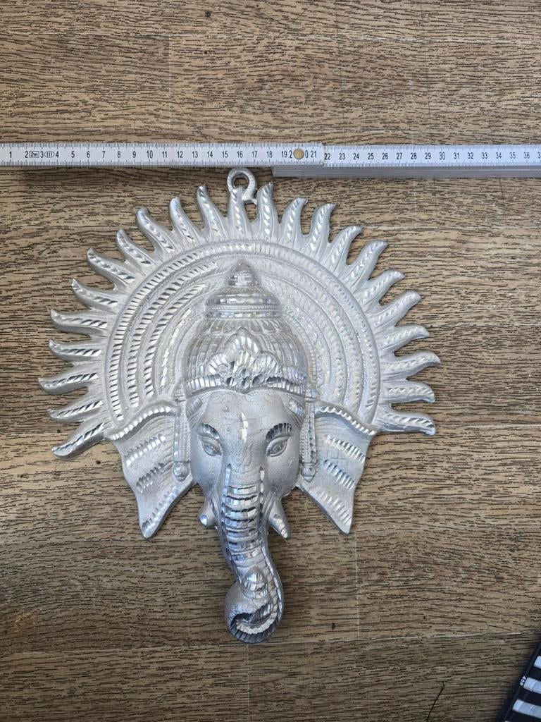 Ganesh Hoofd Zilver, Antiek en Kunst, Antiek | Religie, Ophalen of Verzenden