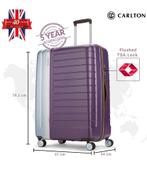 Carlton koffer paars/zilver, Ophalen, Hard kunststof, Slot, Zo goed als nieuw