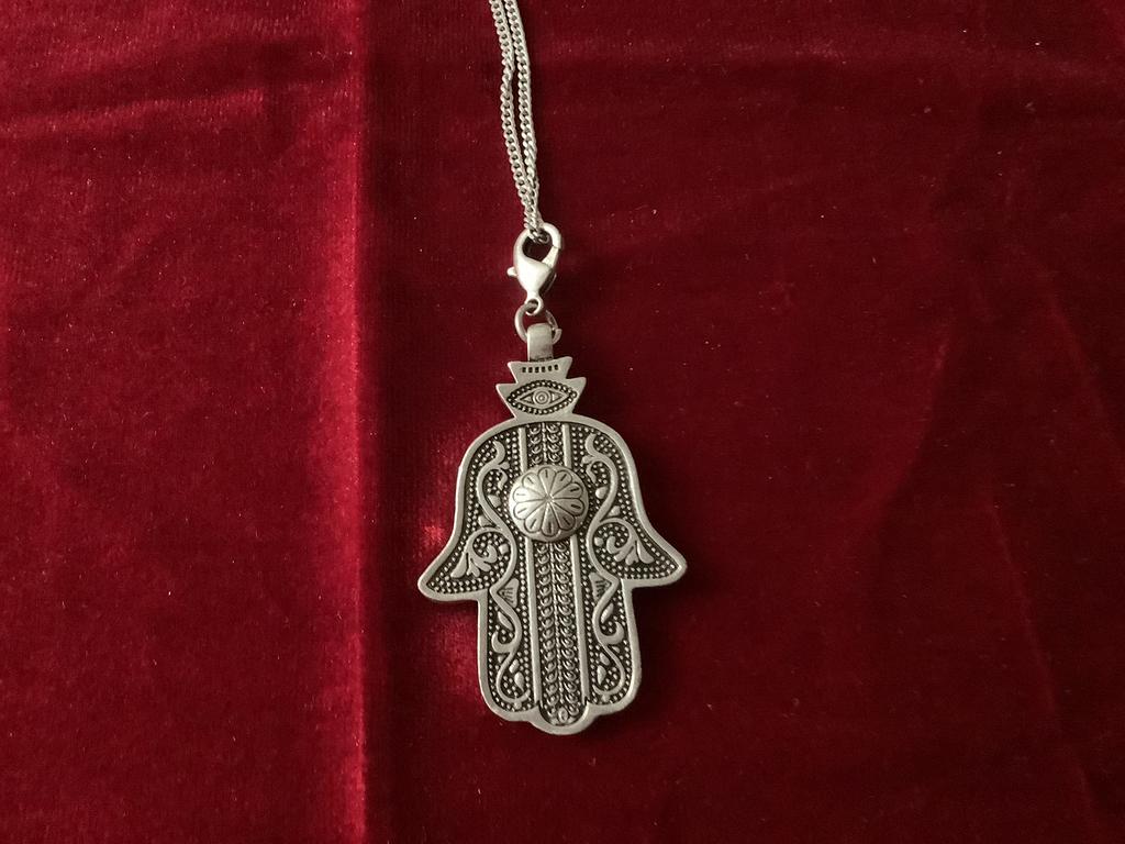 Ketting zilver met.   Namaste. Handje., Verzenden, Nieuw, Zilver