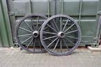 Wagenwiel, set van twee gelijke wagenwielen, ø101 cm., Antiek en Kunst, Ophalen