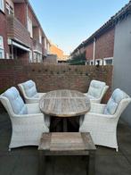 Mooie tuinset Kees Smit met 4 stoelen en kussens, Tuin en Terras, Tuinsets en Loungesets, 4 zitplaatsen, Gebruikt, Eettafel, Ophalen of Verzenden