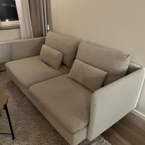 Hoes 2 zits soderhamn bank, Huis en Inrichting, Banken | Bankstellen, Gebruikt, Rechte bank, Tweepersoons, 200 tot 250 cm, 75 tot 100 cm