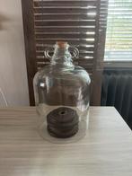 Glazen fles met kurk en handvatten, Ophalen of Verzenden