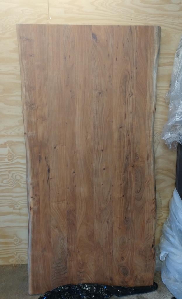 Nieuw luxe acacia houten tafelblad massief boomstam design, Ophalen, 50 tot 100 cm, Rechthoekig, Overige houtsoorten