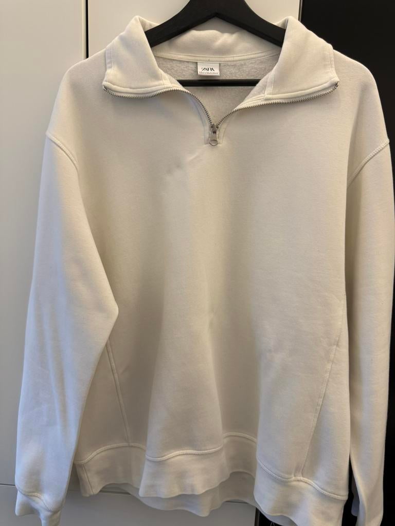 Zara Zip Hoodie, Kleding | Heren, Truien en Vesten, Ophalen of Verzenden, Nieuw, Maat 52/54 (L), Wit