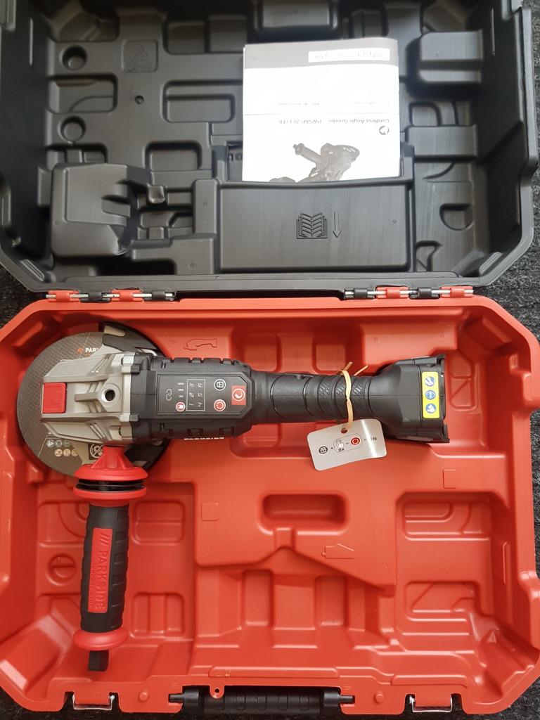 Parkside Performance 20v accu haakse slijper, Ophalen, Nieuw, Minder dan 700 watt, Haakse handslijpmachine