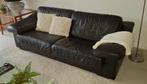 Nog prachtig zwart lederen bankstel 3 en/of 2 zits bank, Huis en Inrichting, Banken | Bankstellen, Ophalen, Gebruikt, Rechte bank