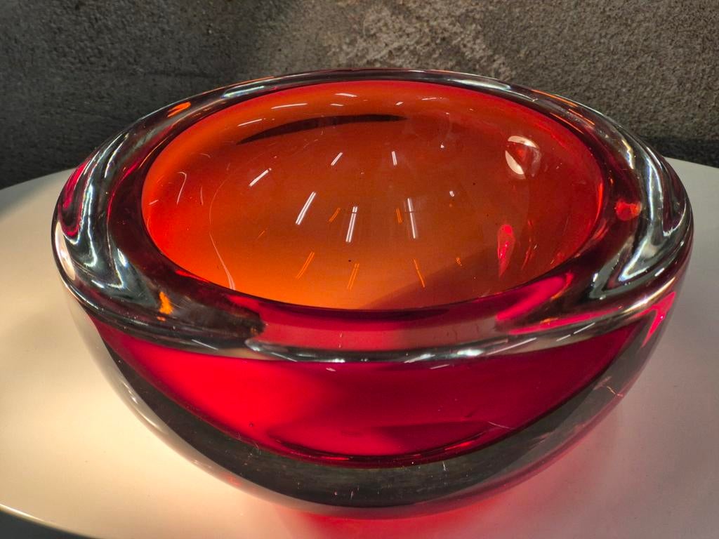 Loodzware Murano Sommerso Schaal Flavio Poli (Seguso)  3110, Ophalen of Verzenden